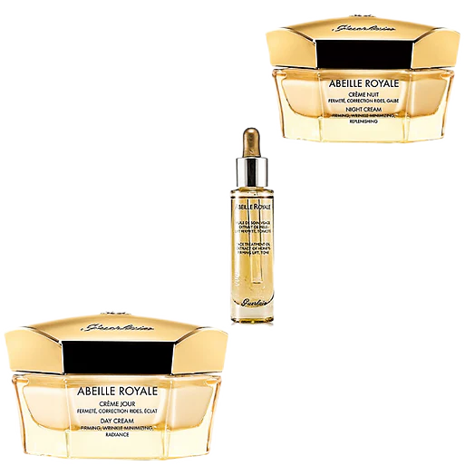 Tris Guerlain abelle royale day cream 50ml-night cream 50ml-face treatment oil 28 ml